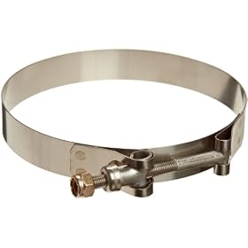 Murray Stainless Steel 300 T-Bolt Hose Clamp, Stainless Steel Screw, 4.56"-4.87", 3/4"W, 50-60 lbs Torq