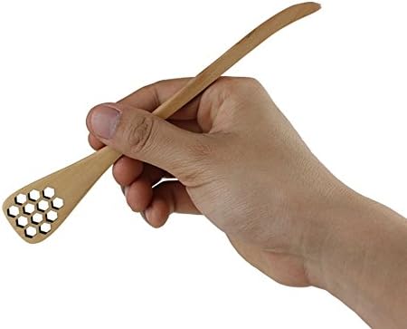 Natural Wood Honey Dipper Drizzler Server Mixing Stick Stirring Spoon