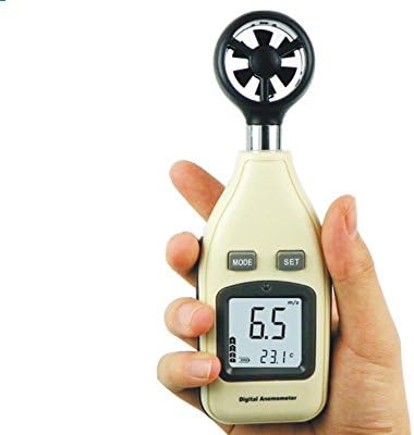 Digital Anemometer, Lifenergy Speed Measuring Instruments Portable Mini Pocket-size Wind Speed Anemometer with LCD Display for Air Velocity Air Temperature 0~30m/s