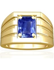 18K Yellow Gold Emerald Cut Blue Sapphire Solitaire Ring (GIA Certificate)