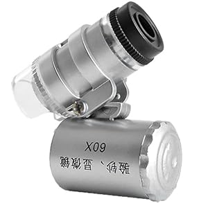 Mini Microscopio 3 UV LED portátil 60 veces ajustable