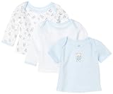 ABSORBA Baby-Boys Newborn So Cute Layette 3 Pack T-Shirts, Blue/White, 6/9