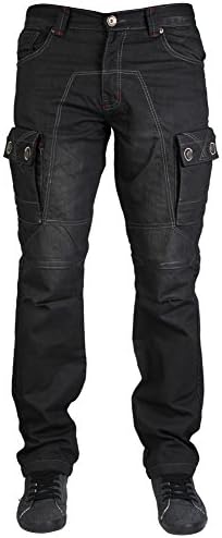 New Men's G72 GD232 Button Pockets Regular Fit Denim Jeans Size W30 Black