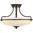 Quoizel GF1717PN Griffin 3 Light 17-Inch Semi Flush Mount, Palladian Bronze