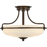Quoizel GF1717PN Griffin 3 Light 17-Inch Semi Flush Mount, Palladian Bronze