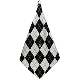 Microfiber Golf Towel Black Tie Argyle by BeeJo