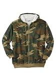 KingSize Big & Tall Solid or Camo Full-Zip Hoodie with Thermal Lining