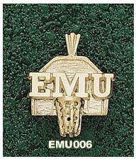 Eastern Michigan Eagles EMU Basketball Backboard Pendant - 14KT Gold Jewelry