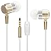 G-Cord ® In-Ear Earphones with Remote and Mic for Apple iPhone, iPad, iPod, Samsung Galaxy, Android Smartphones and More (Gold)