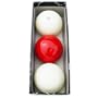 Sterling Carom Balls: White, Red, White w/Red Circle
