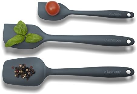 Kembar Silicone Spatula Set (3pcs), Premium Kitchen Utensils, High Quality Cooking, Baking Scrapers &amp; Spoon, Reinforced with Solid Core, Won't Scratch Your Cookware - Stain Resistant
