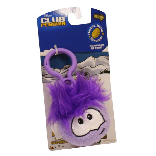 Club Penguin Puffle Clip On ~ Purple With Coin Code [Toy]