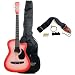 Austin Bazaar 38 Inch Pink Cutaway Acoustic Guitar with Gig Bag and Accessories