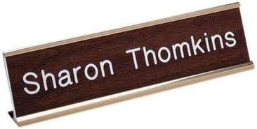 Standard Aluminum Desk Sign, 2"x8", 3 Colors Color: Gold