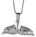 Sterling Silver 11/16 in. (18mm) Tall Whale Tail Pendant