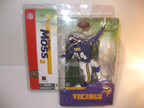McFARLANE SPORT PICKS RANDY MOSS(2) series 10 MINNESOTA VIKINGS purple jersey white pants