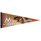 MLB Miami Marlins "Bat, Ball and Glove" Premium Quality Pennant 12-by-30 inch