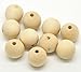 PEPPERLONELY Brand 50PC Natural Color Round Wood Spacer Beads 20mm(3/4 Inch)
