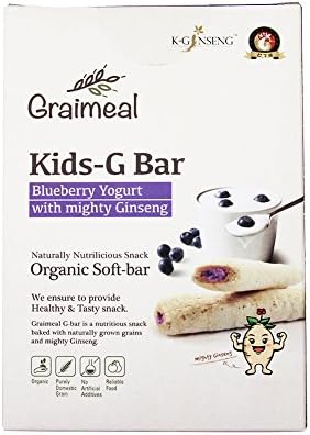 Graimeal Organic Kids-G Bar Blueberry Yogurt with Ginseng, 0.25 oz, 10-Count
