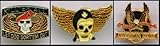 H -American Made Biker Hat Pin Set of 3-Motorcycle Pin Hat Vest Lapel Bike Set