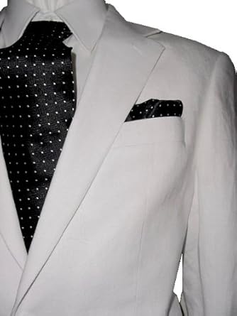 Mantoni 2 Button Men's Suit Solid White Linen Notch Lapel