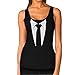 Tuxedo Tie Printed Suit Women's Tank Top