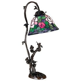 Meyda Tiffany 26605 Accent Lamp, Mahogany Bronze Finish with Stained