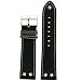 Pilot Watch Band with Silver-tone Rivets Black 22 millimeter
