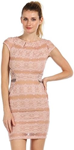 RACK29 - Lace Mesh Bodycon Sexy Party Skin Color Shift Dress - Small, Blush