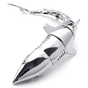 KONOV Bijoux Bracelet Homme - Requin Tribal - Lourd - Acier Inoxydable - Cadeau Fantaisie pour Homme - Chaîne de Main - Couleur Argent - F22077