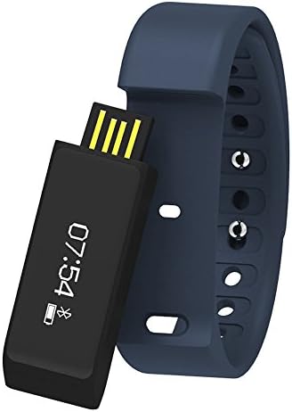 TimeOwner Fitness Tracker, Waterproof Pedometer Smartband for Android iPhone, Bluetooth Notification Push Text Display Calories Burning Sleeping Activity Sports Tracking (Blue)