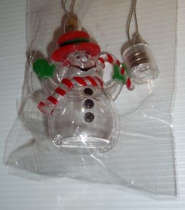 Christmas Flashing SNOWMAN Holiday Necklace 2 1/2" (28" Cord)