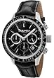 Men's Chronograph Black Dial Black Leather