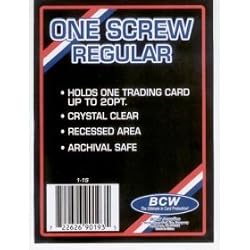 BCW 1 Screw Card Holder - 20 Pt. (Case of 200) - Screwdown - Baseball, Football, Basketball, Hockey, Golf, Single Sports Cards Top Load - Sportcards Card Collecting Supplies