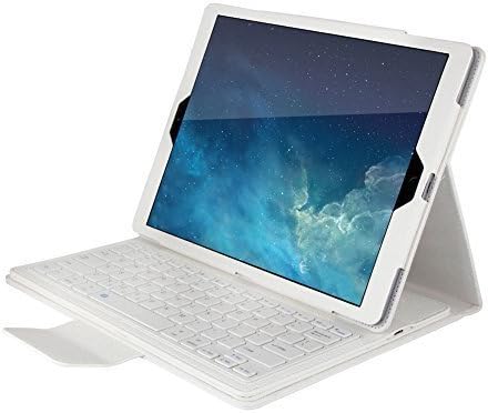 iPad Pro Keyboard Case,Creax (TM) Magnetically Detachable Bluetooth Keyboard PU Leather Muti-angle Stand Folio Smart Cover for Apple iPad Pro 12.9" 2015 (White)
