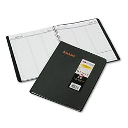 2009 Appointment Book, Weekly, July-Aug, Phone/Address, 8-1/4"x10-7/8", Black AAG7095705