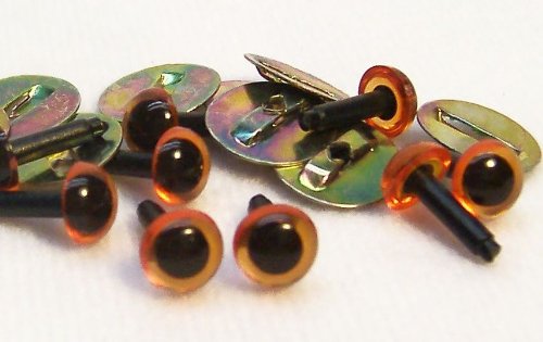 Sassy Bears 6mm Translucent Amber Safety Eyes for Bear, Doll, Puppet, Plush Animal and Craft - 10 Pairs