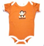 Monkey Business - Silly Baby Onesie, Orange Mango