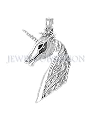 Rhodium-Plated 925 Sterling Silver Unicorns Pendant
