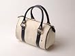 Vegan Handbag "The Prem" - Preppy and Funky Meet the Traditional Doctor Bag. Available in Gold, Canvas with Blue, Black & Orange trims