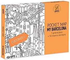 Oh my [OMY] from France! Paint picture pocket map (size W52 E~ H38cm) EE Barcelona EE POCKET MAP BARCELONE OM-403