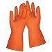 Global Glove 30FT Flock Lined Latex Rubber Diamond Pattern Glove with Straight Cuff, Chemical Resistant, 30 mil Thick, Extra-Large, Orange (Case of 144)