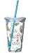 Boston Warehouse 16-Ounce Insulated Tumbler with Straw, Live Laugh Love Design