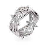 Eve's Addiction Waves of CZ Raindrops Sterling Silver Ring