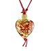 Murano Heart Pendant - Miro Red/Gold