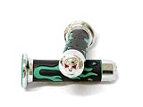 ATVs and WATERCRAFTS Flame Gel Style Hand Grips with Skull GREEN COLOR ATV QUAD YAMAHA KAWASAKI POLARIS SEADOO WATERCRAFT BOMBARDIER JET SKI HONDA ATV FOREMAN RECON RINCON Kawasaki Brute Force Prairie YAMAHA ATV BRUIN GRIZZLY KODIAK