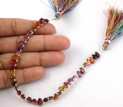 1 Strand Natural Tundra Sapphire Pear Briolette Faceted Drilled Jewelry Making 7" Long Gemstone Beads Strand