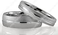 Matching Wedding Ring Set 7.00mm and 5.00mm Wide, Soft Brush Finish PLT-HH6029, Platinum Wedding Bands
