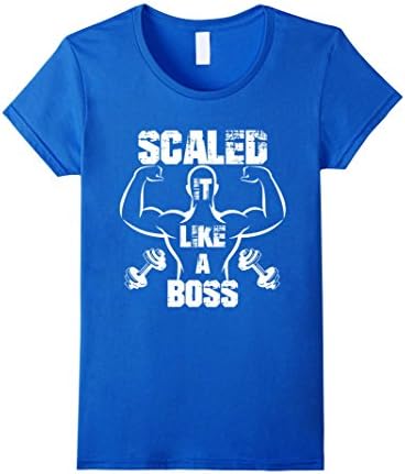 Women's Scaled It Like A Boss Weightlifting Fitness Gym Shirt XL Royal Blue