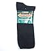 Extra-Wide Sock Company King Size Men's Comfort Fit Athletic Crew Socks, Black, Large
